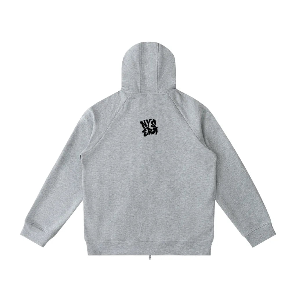 Foundation Zip Hoodie Flower Grey