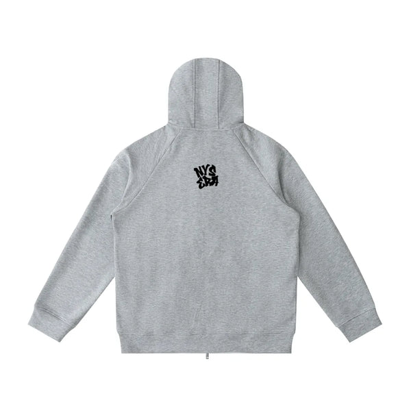 Foundation Zip Hoodie Flower Grey