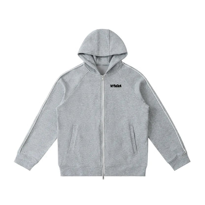 Foundation Zip Hoodie Flower Grey