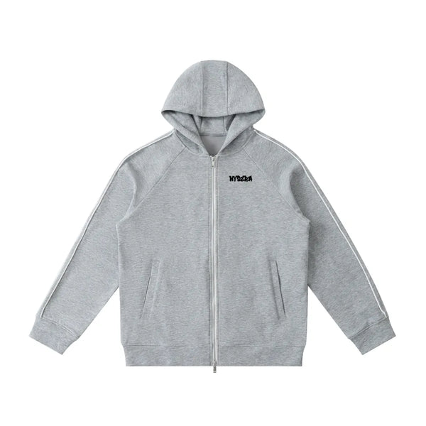 Foundation Zip Hoodie Flower Grey